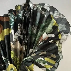 ASOS Skirts Asos Satin Pleated Camo Print Midi Skirt Sz